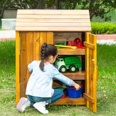 Armadietto in Legno da Esterni con Ante per Giochi e Accessori - Giardinaggio