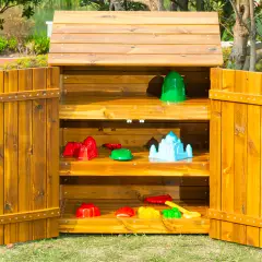 Armadietto in Legno da Esterni con Ante per Giochi e Accessori - Giardinaggio