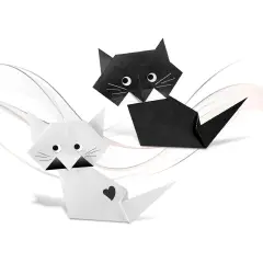 Carta Origami Duo - 100 fogli 15x15 cm - Bianco/Nero - Carta e cartoncino