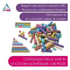 Regoli A Colori Montessoriani 100 Pezzi - Classificazione e matematica