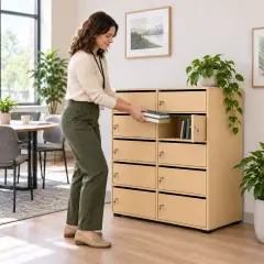 Cartelliera Kubo Betulla, Casellario Scuola 10 Vani con Serratura - Conforme CAM - Arredo archivio