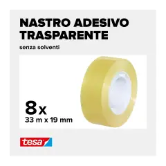 Nastro Adesivo Trasparente Alta Qualità, Rotolo mm 19x33 mt. - Nastri adesivi e colle
