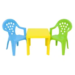 Baby Lulù Set 3 Pezzi, Tavolino e 2 Sedie, Colori Assortiti - tavoli gioco