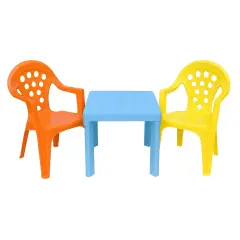 Baby Lulù Set 3 Pezzi, Tavolino e 2 Sedie, Colori Assortiti - tavoli gioco