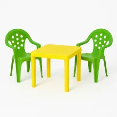 Baby Lulù Set 3 Pezzi, Tavolino e 2 Sedie, Colori Assortiti - tavoli gioco