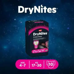 Mutandine Drynites 4-7A Girl 17-30 Kg 10 Pezzi - pannolini e salviettine