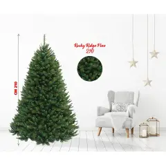 Albero di Natale Rocky Ridge Pine – 210 cm Verde PVC - alberi