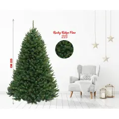 Albero di Natale Rocky Ridge Pine – 225 cm Verde PVC - alberi
