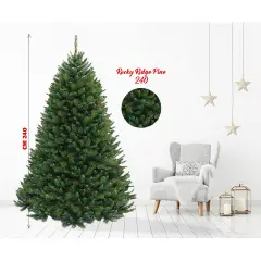 Albero di Natale Rocky Ridge Pine – 240 cm Verde PVC - alberi