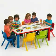 Tavolo Scuola Infanzia Color Basic Rettangolare Misura 2 - Cattedre e tavoli lavoro