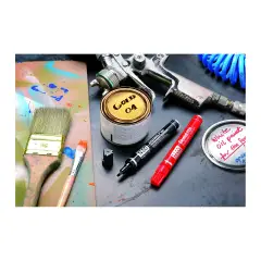 Marcatore Permanente con Punta Scalpello Pentel Marker N60 Blu - Pennarelli