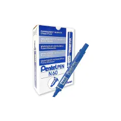 Marcatore Permanente con Punta Scalpello Pentel Marker N60 Blu - Pennarelli