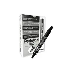 Marcatore Permanente con Punta Scalpello Pentel Marker N60 Nero - Pennarelli