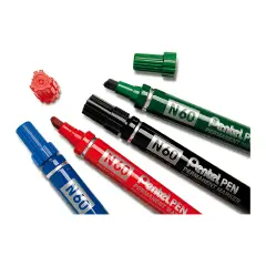 Marcatore Permanente con Punta Scalpello Pentel Marker N60 Nero - Pennarelli