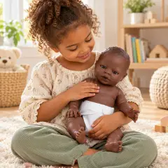 Bambolotto Piccolo Cm.34 Africano Senza Capelli - Bambole e accessori