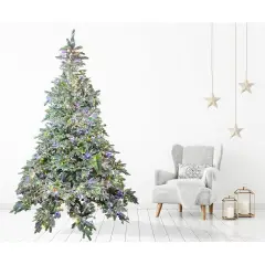 Albero di Natale Andorra Frosted Prelit – 250 cm Poly con 2400 LED Multicolore - alberi