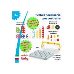 Quercetti Tecno Jumbo Toolbox 84 Elementi - Gioco di Costruzioni - Prime costruzioni soffici