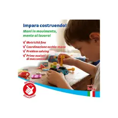 Quercetti Tecno Jumbo Toolbox 84 Elementi - Gioco di Costruzioni - Prime costruzioni soffici
