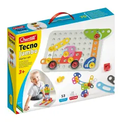 Quercetti Tecno Jumbo Toolbox 84 Elementi - Gioco di Costruzioni - Prime costruzioni soffici