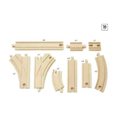 Binari Trenino in Legno Brio • Pacchetto Espansione Intermedio - Costruzioni in legno