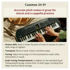 Casio SA-81 Mini Tastiera Musicale con 44 Mini Tasti, Nera - strumenti musicali