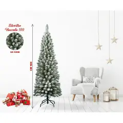 Albero di Natale Silvestre Floccato 180 cm – Effetto Neve Realistico - alberi