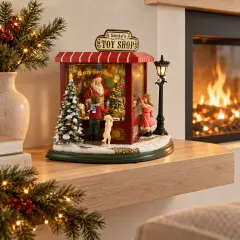 Natale Negozio di Giocattoli Animato Adattatore Incluso Led - scene e villaggi