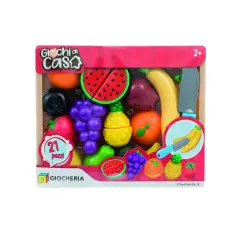 Cassetta Frutta Affetta con Coltello - Giochi di Casa - Alimenti, mercatini, stoviglie