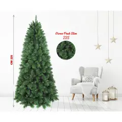 Albero di Natale Green Peak – 225 cm PVC per Interni Diametro alla Base  138 cm - alberi
