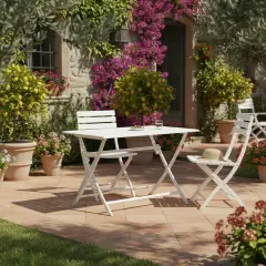 Tavolo Elin Pieghevole Bianco 110x70 – Tavolo da Esterno Pieghevole Bizzotto - tavoli, sedie e poltroncine