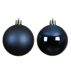 Decoris Set 6 Palline Natale Blu Notte Ø8 cm Infrangibili - addobbi albero