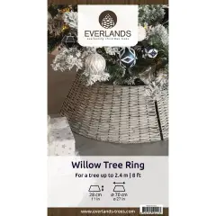 Everlands Copri Base Albero Natale Salice Grigio Ø70 cm - basi albero