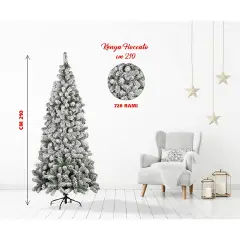 Albero di Natale Kenya Floccato 210 cm - Effetto Neve Realistico - alberi