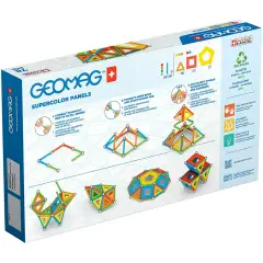Geomag Supercolors Panels Green Line 78 Pezzi – Costruzioni Magnetiche Creative e Sostenibili - Costruzioni tecniche