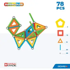 Geomag Supercolors Panels Green Line 78 Pezzi – Costruzioni Magnetiche Creative e Sostenibili - Costruzioni tecniche