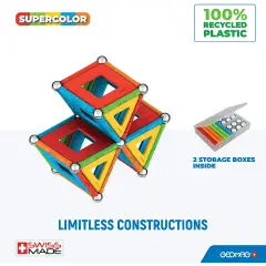 Geomag Supercolors Panels Green Line 78 Pezzi – Costruzioni Magnetiche Creative e Sostenibili - Costruzioni tecniche