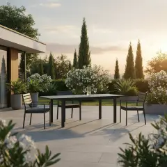 Palm Beach Anthracite Extendable Table - tables, chairs and armchairs