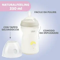 Biberon Chicco NaturalFeeling 6M+ 330 ml Neutro – Alimentazione Naturale e Sicura per Bambini - biberon e accessori