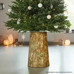 Base Tronco Cm.45 Realistica in Resina Effetto Legno per Alberi di Natale - basi albero
