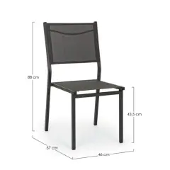 Sedia Hilde Antracite Bizzotto 0662841 - tavoli, sedie e poltroncine
