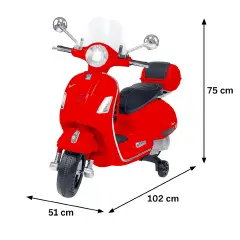 Moto Elettrica per Bambini Vespa Gts Super Sport 12V Rossa - moto