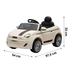 Auto Elettrica per Bambini Fiat 500e 12V con Radiocomando Bianca - auto