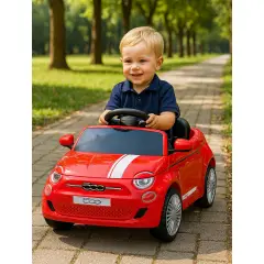 Auto Elettrica per Bambini Fiat 500e 12V con Radiocomando Rossa - auto