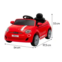 Auto Elettrica per Bambini Fiat 500e 12V con Radiocomando Rossa - auto