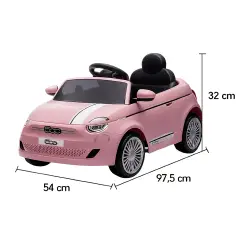 Auto Elettrica per Bambini Fiat 500e 12V con Radiocomando Rosa - auto