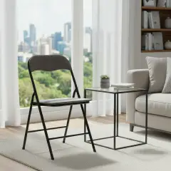 Sedia Pieghevole Amal Velluto Grigio - tavoli, sedie e poltroncine