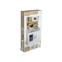 Cucina Giocattolo In Legno 4 fuochi con Microonde - Cucine e gioco simbolico