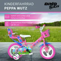 Bicicletta Peppa Pig 12 Pollici Per Bambine - Con Cestino E Portabottiglie - Ruote Antiforatura - Foto 2