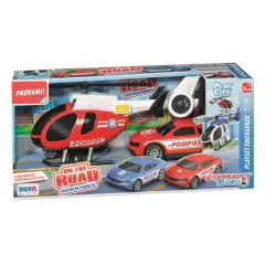 Playset Emergenza Pompieri Elicottero e Auto - play set