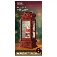 Lumineo Cabina Telefonica Natale LED Water Spinner H25 cm - addobbi casa